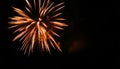 Brilliant white gold fireworks illuminate black sky Royalty Free Stock Photo