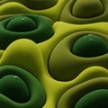 In shades of green and yellow resembling organic forms or cellular Royalty Free Stock Photo