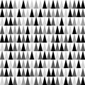 Shades of grey, black and white triangles background pointing upward. Seamless pattern. Vector EPS 10