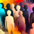 Shades of persons, diversity of people, multi-colored, multi-race background banner