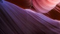 Shades of purple and pink stone walls of lower antelope canyon in page Royalty Free Stock Photo