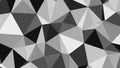 Monochromatic Geometric Polygonal Pattern with Sharp Edges and Varying Shades of Gray and White Creating a Textured Abstract Royalty Free Stock Photo