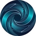 Shades of teal and deep blue create a dynamic, fluid motion effect Royalty Free Stock Photo