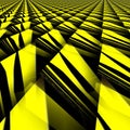 yellow graphic pattern and geometric repeating design on black background Royalty Free Stock Photo