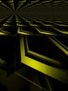 vivid yellow gold lined pattern and geometric design on black background Royalty Free Stock Photo