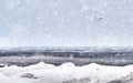 Frosty shades of winter seascape Royalty Free Stock Photo