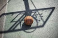 Shadow of basketball board with ball Royalty Free Stock Photo