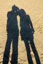 Shadow on the beach sand Royalty Free Stock Photo