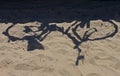 Shadow of Bicycle in the sand