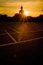 Shadow of the big buddha evening. Royalty Free Stock Photo