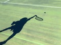 Shadow of a boy playing tennis