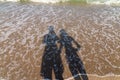 Shadow Of Boyfriend And Girlfriend Lovers Taking Photos Royalty Free Stock Photo