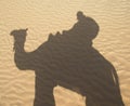 Shadow of a camel rider