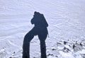 Shadow of climber at the snow surfase, Caucasus