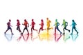 People disco person joy shadow party design silhouettes fun group dancing lifestyle colourful young