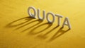 shadow of 3d charcaters with QUOTA business word. Royalty Free Stock Photo