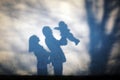 Shadow family portrait Royalty Free Stock Photo