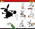 Shadow game with easter bunnies Royalty Free Stock Photo