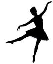 Shadow of a girl dancing ballet. Royalty Free Stock Photo