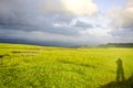 Shadow of human on the beautiful Landscape Royalty Free Stock Photo