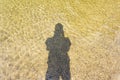 Shadow of human nature water on sand background Royalty Free Stock Photo