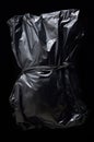 Shadow man darkness mystery crumpled spooky figure blank hood model leather background wrinkled Royalty Free Stock Photo