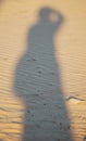 Shadow man on desert Royalty Free Stock Photo