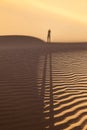 Shadow of a man in the desert Royalty Free Stock Photo