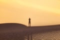Shadow of a man in the desert Royalty Free Stock Photo