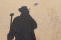 Shadow of a man by the sea Royalty Free Stock Photo