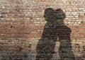Shadow of the man and the woman on wall Royalty Free Stock Photo