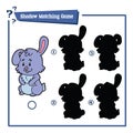 Shadow matching game with cartoon bunny