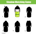 Shadow matching game. Find the right shadow Royalty Free Stock Photo