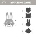 Shadow matching game. Hare with different shadows to find the correct one