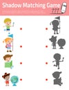 Shadow Matching Game for kids,Education Vector Illustration.