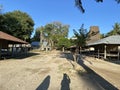 The shadow in morning view in Marapu village in Sumba island, Indonesia Royalty Free Stock Photo