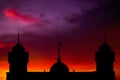 Shadow Mosques Dome on twilight gradient black and gold background. for eid al-fitr, arabic, Eid al-adha, new year muharram.