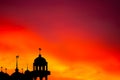 Shadow Mosques Dome on twilight gradient black and gold background