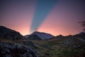 Shadow of the mountains during sunset, Caucasus Royalty Free Stock Photo