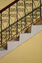 Shadow and old stairs with railing Royalty Free Stock Photo