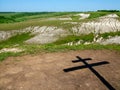 The shadow of the Orthodox Christian cross Royalty Free Stock Photo