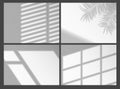 Shadow overlays for mockup presentation. Organic palm tree shadow and jalousie shadows window frame for natural light Royalty Free Stock Photo