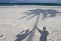 Shadow on paradise beach of Zanzibar