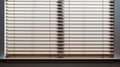 Shadow of person standing in front of window covered in blinds. Generative AI Royalty Free Stock Photo