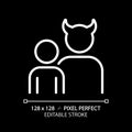Shadow pixel perfect white linear icon for dark theme Royalty Free Stock Photo