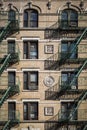 Shadow play on the facade of a Manhattan building Royalty Free Stock Photo