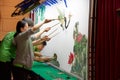Artists performing Chinese Shadow Play