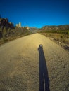 Shadow on the road Royalty Free Stock Photo