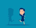 Shadow running different way. Business direction concept. Cartoon vector style design