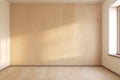 blank design wall plaster window beige light minimal texture room. Generative AI.